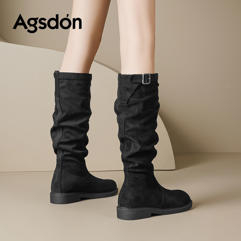 Botas de caballero negras de estilo inglés de otoño 2026 para mujeres. botas de montar retro.