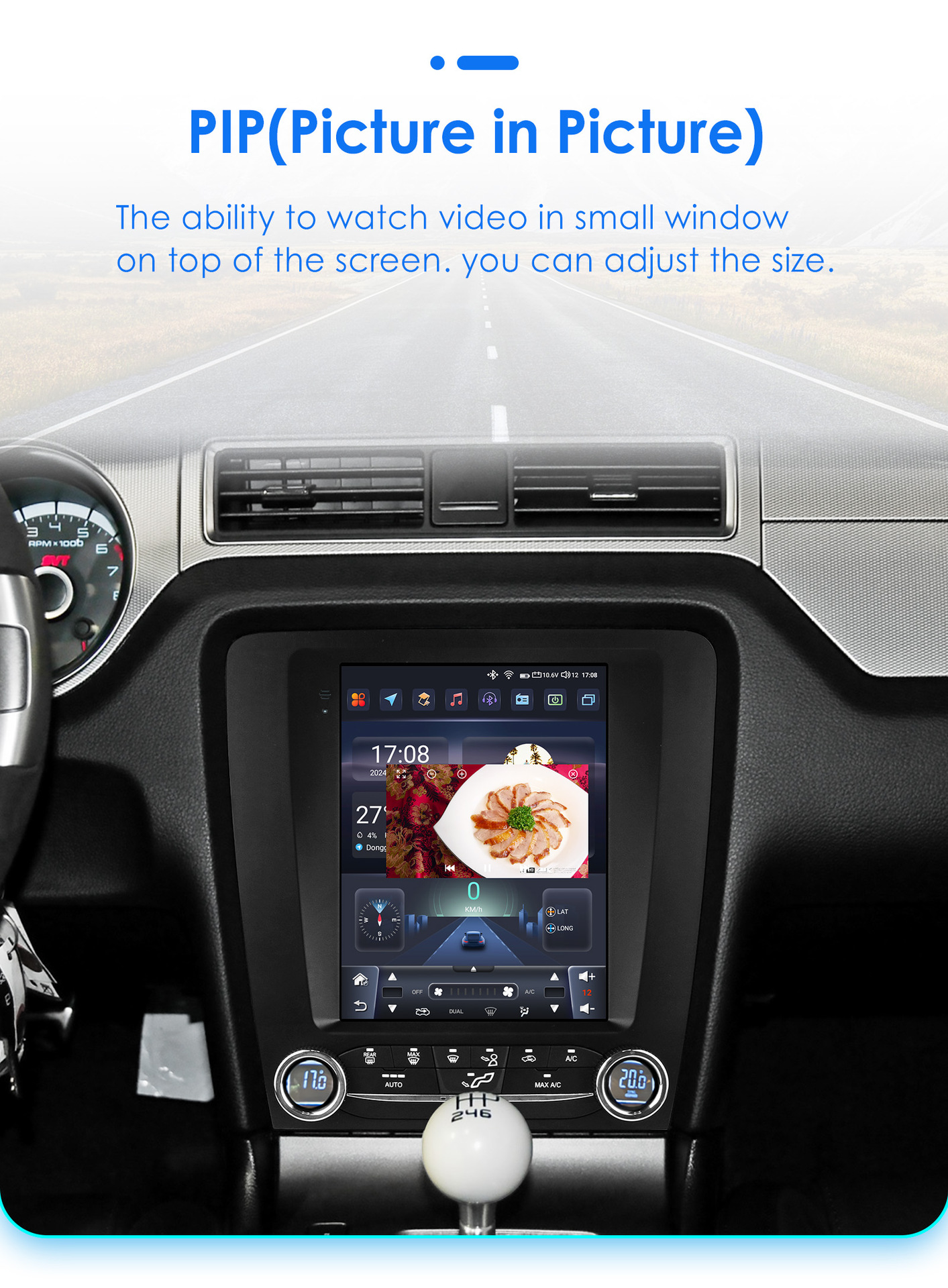 Suitable for 10-14 Ford Mustang Modified Models, Mustang-Specific 9.7inch Vertical Screen Android Large-Screen Navigation Gps