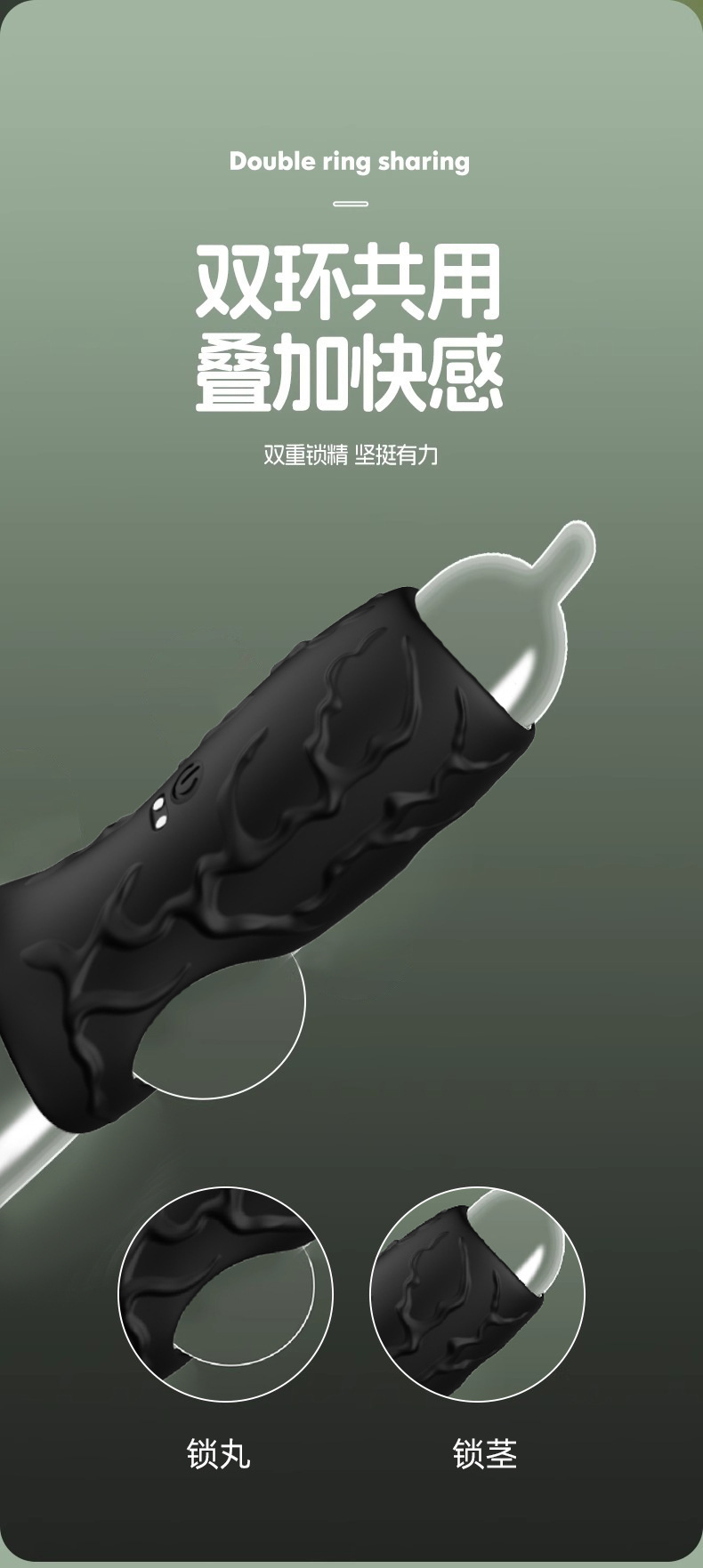 Magnetic USB Rechargeable Vibrating Ring with 10 Frequencies, Silicone Cock Ring and Prostate Massager — detail image 5