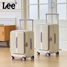 新款前开口行李箱20寸登机箱高端轻奢品牌万向轮拉杆箱密码箱皮箱