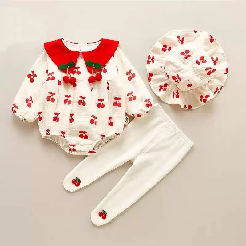 Baby Romper Spring Autumn Cute Spring Outfit Newborn Hundred Days Full Moon Baby Clothes Princess Dress Jumpsuit Set Spring