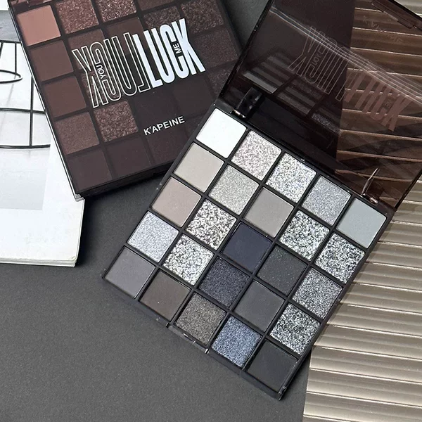 K"Apeine Smoky Makeup New Black Swan 25-Color Eyeshadow Palette European and American Niche Dark Cement Gray Non-Flying Powder