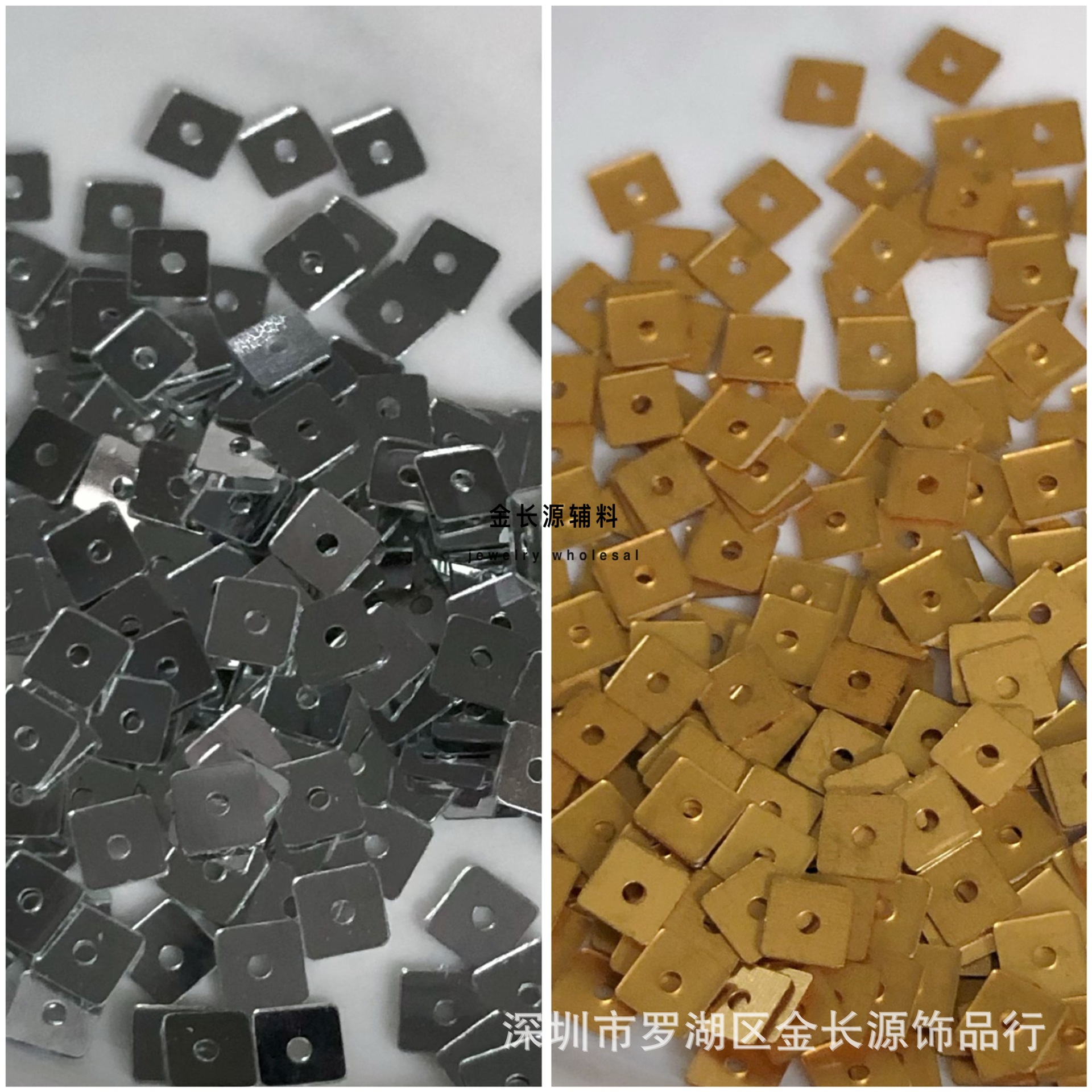 Square golden accessory handmade