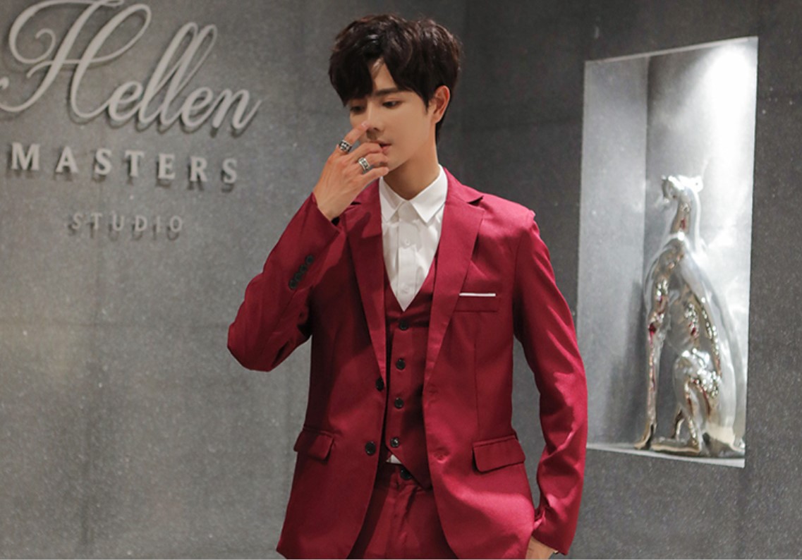 Traje traje de tres piezas de los hombres de estilo coreano traje slim fit hombres de negocios ropa formal mejor hombre novio boda ropa de los hombres