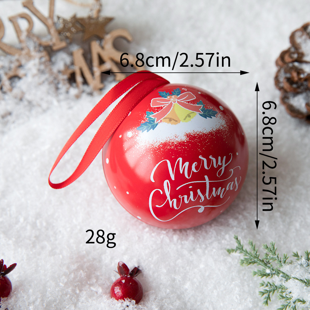 Creativa lata de dulces regalo caja de embalaje de bola Nochebuena caja de dulces de ancianos bolas de estaño decoración de Navidad