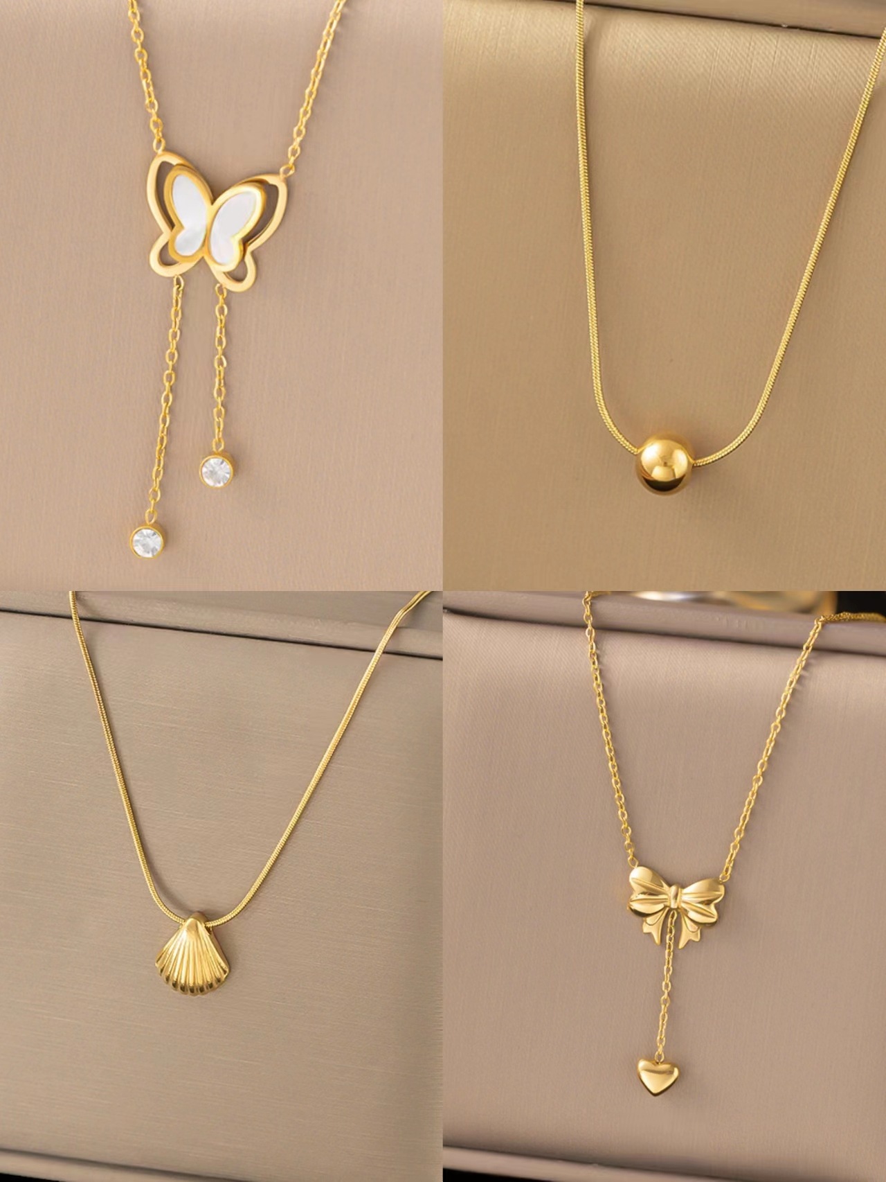 Wholesale Vintage Style Butterfly Titanium Steel Plating 18k Gold Plated Pendant Necklace display picture 1