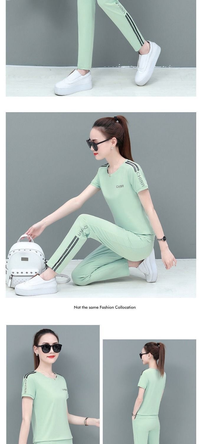 Dam sportswear set i två delar för sommarträning_voghion.com
