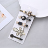 Hairgrip, set, scissors from pearl, metal hairpins, crab pin, South Korea, 6 pieces, internet celebrity