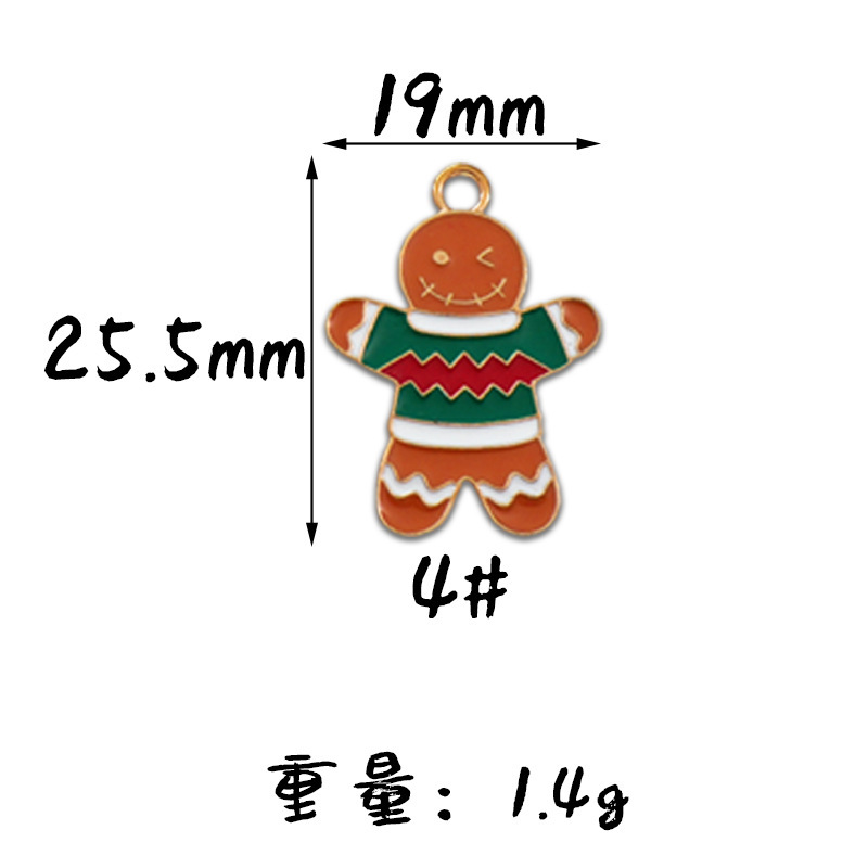 圣诞节圣诞老人手套袜子姜饼人滴油合金diy饰品配件耳环吊坠挂件|undefined