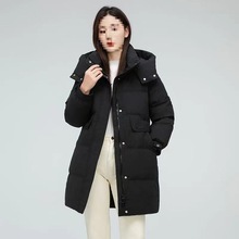 剪标波羽登羽绒服女中长款年冬季新款韩版时尚宽松加厚外套
