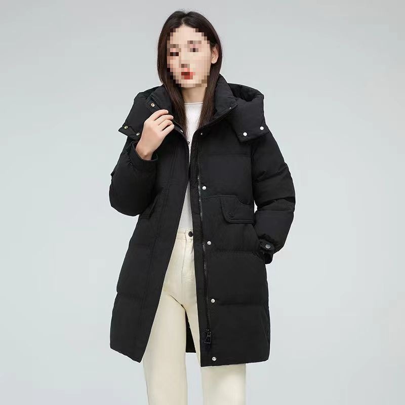 剪标波羽登羽绒服女中长款年冬季新款韩版时尚宽松加厚外套