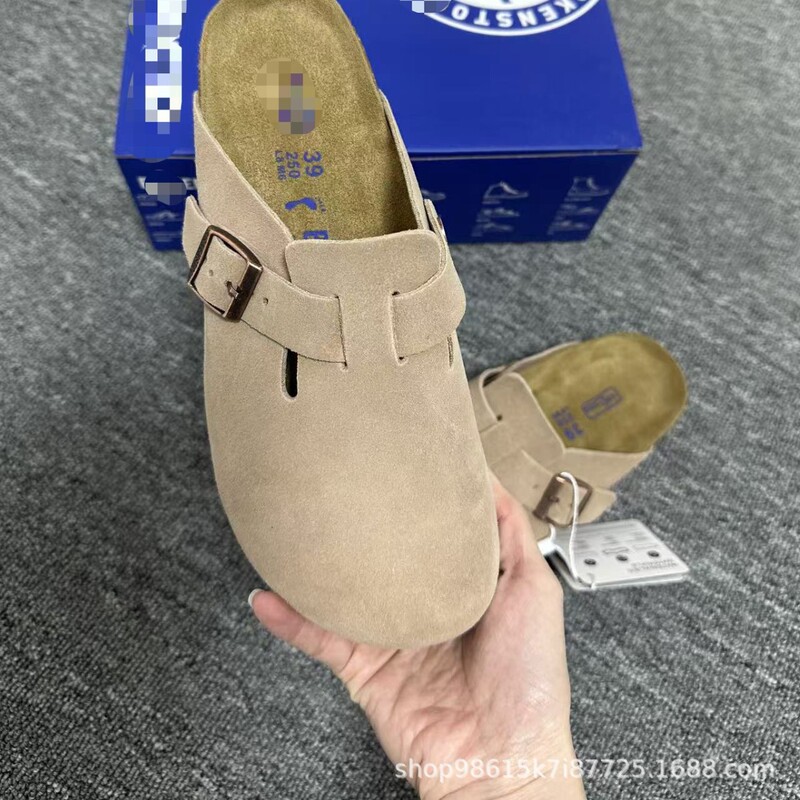Grape Mom's Same Style Birkenstock Shoes, Genuine Leather, Soft Cork, Half-Slip Birkenstock, Unisex Casual Thick-Soled Flat Clogs, Boston Grape Mom's Same Style Birkenstock Shoes, Genuine Leather, Soft Cork, Half-Slip Birkenstock, Unisex Casual Thick-Soled Flat Clogs, Boston