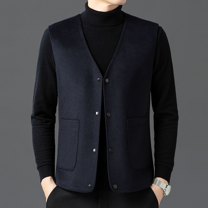 Counter Double-sided Tweed Suit Vest Men's Warm Vest Wool Wool Down Wool Vest Wool Vest