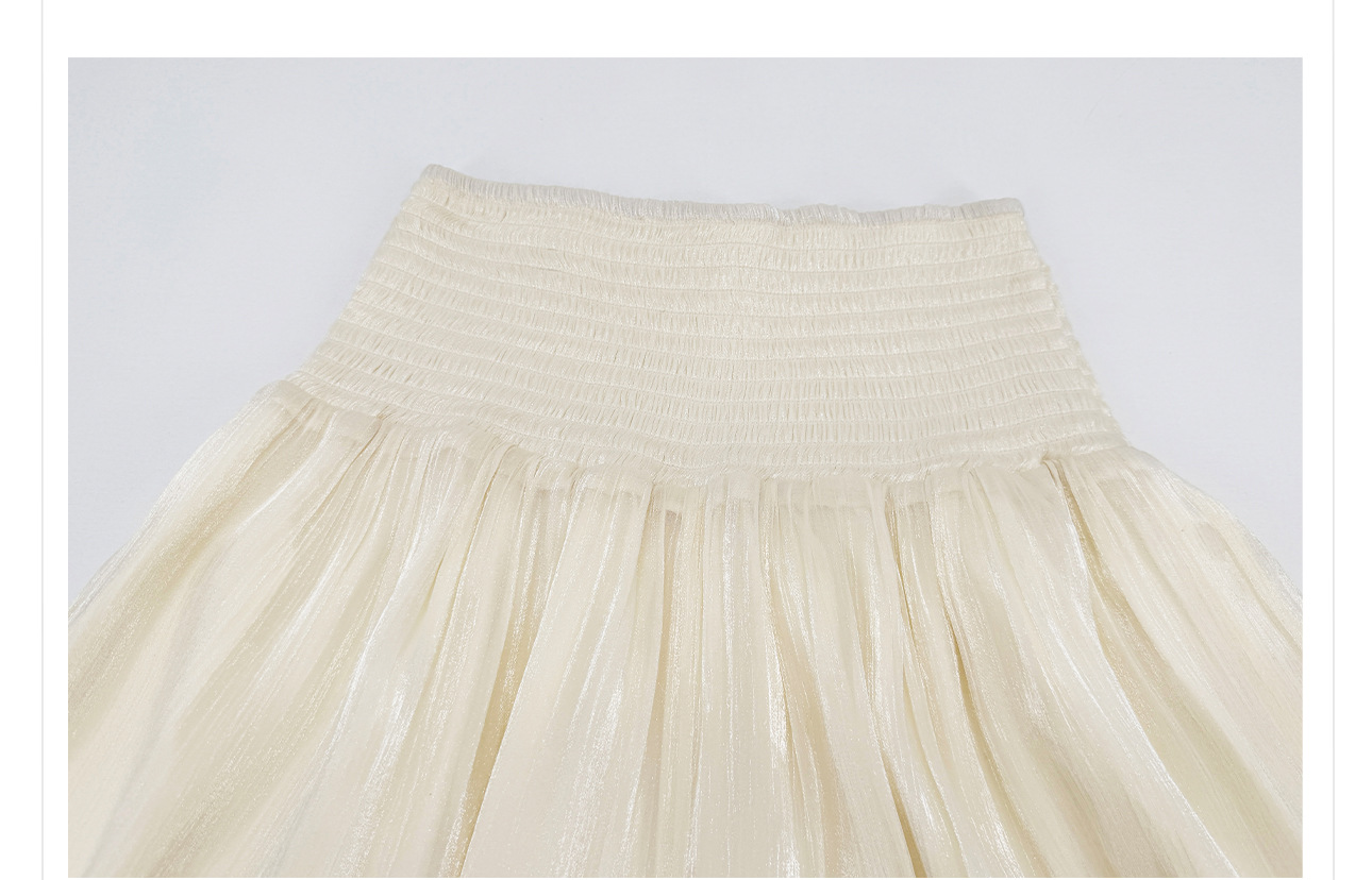 Bộ đầm maxi thắt eo phong cách quốc phong cao cấp — Gạo trắng Sling, bộ đồ, Quần dài màu hạnh chi tiết 13