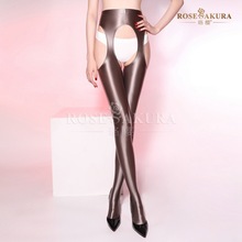 珞樱8348四面开裆油亮光泽打底裤女外穿薄丝滑彩色紧身春秋连裤袜