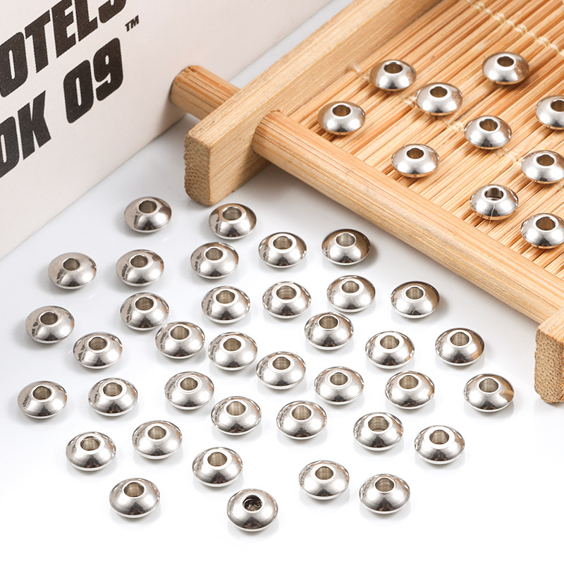 Hole 2~2.9mm Hole Size 100 PCS/Package Quantity 100 PCS/Package 6 * 2mm Hole 2~2.9mm Stainless Steel Solid Color Polished DIY Jewelry Accessories Beads