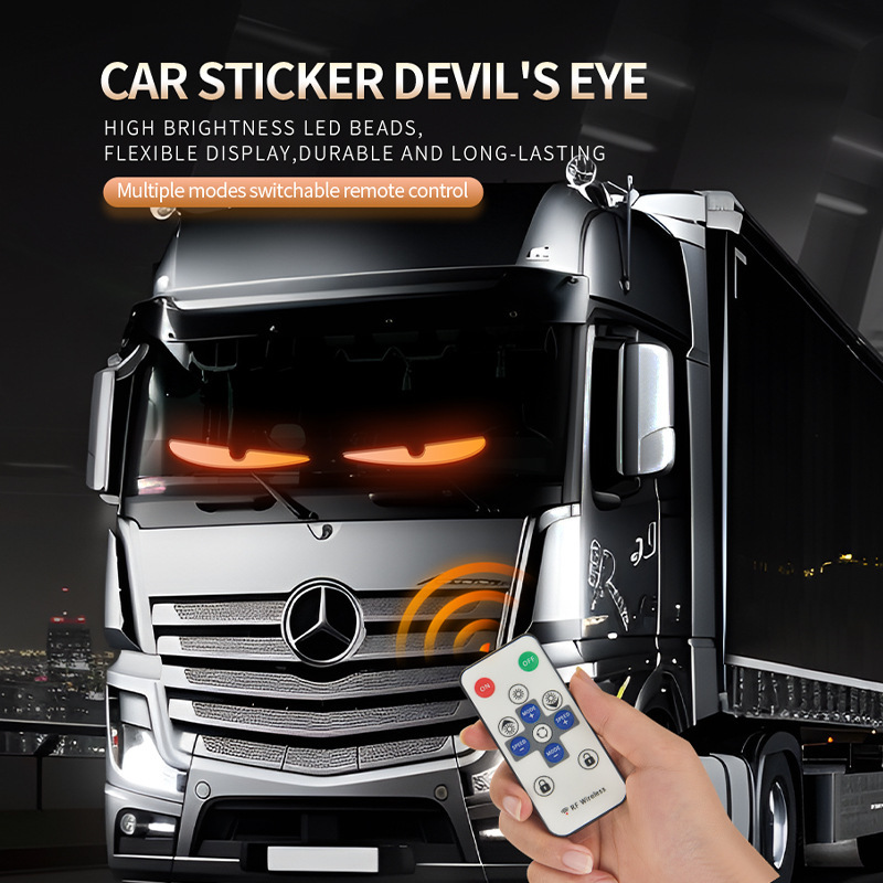 Ojo del diablo transfronterizo LED pantalla flexible lámpara de interior de coche RGB lámpara de decoración de ventana de camión pantalla electrónica universal personalizada