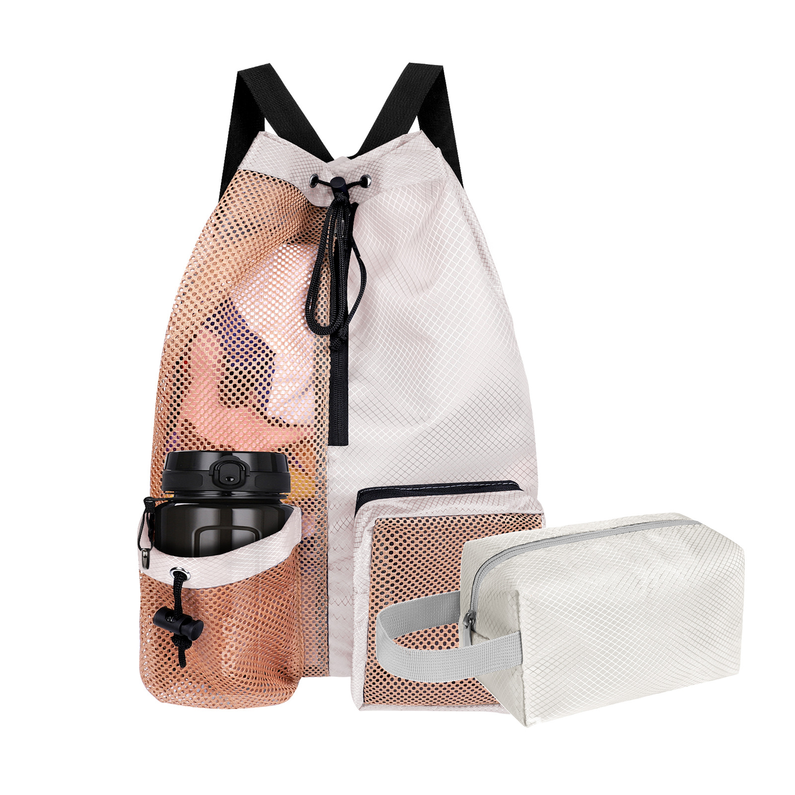 Nueva bolsa de natación con cordón de malla, bolsa impermeable, mochila de playa, bolsa de gimnasio y para equipo, de secado rápido