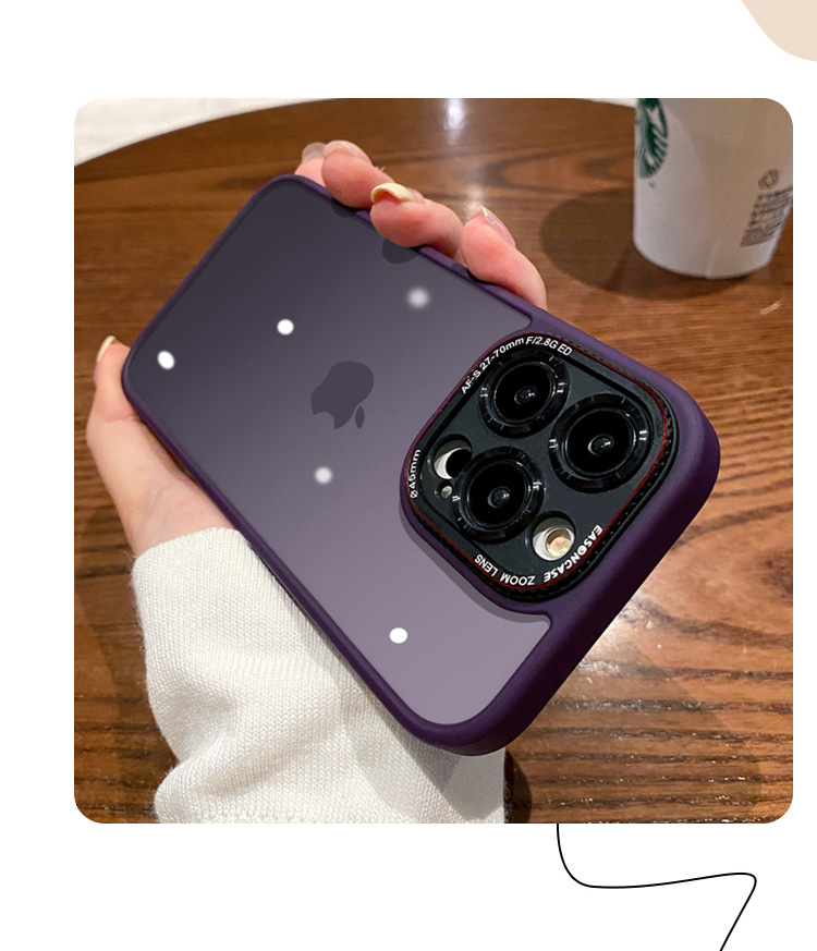 Ốp lưng điện thoại chống rơi TPU mờ cổ điển cho iPhone 14 Pro Max — Đen mờ retro máy ảnh, Máy ảnh Retro mờ màu tím đậm, Yuanfeng màu xanh mờ máy ảnh Retro, Máy ảnh Retro mờ từ tính đen chi tiết 4
