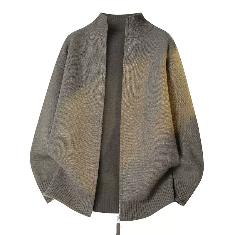 老钱风cleanfit复古开衫男士毛衣长袖百搭潮牌短宽上衣针织开衫男