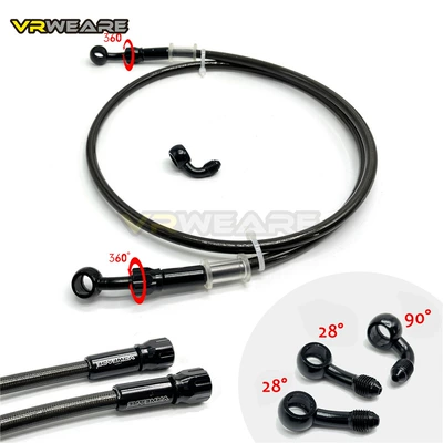 Cross-border hot sale motorcycle electric vehicle modified Universal brake aluminum head oil pipe disc brake Brake brake pipe accessories (Motorcycle General Parts)