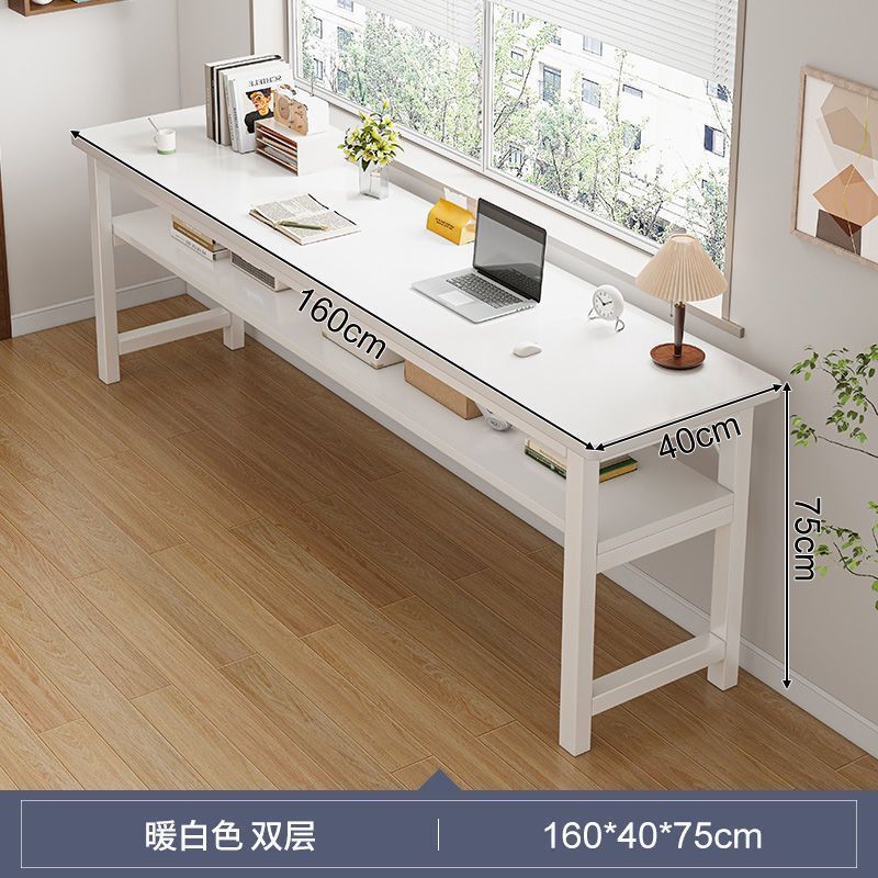 长条桌子简易出租屋用双层靠墙书桌子长方形电脑桌家用客厅双人桌|undefined