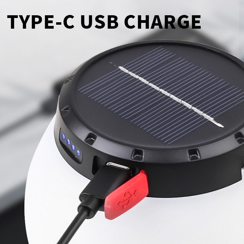 Cross-Border New Product LED Warm Yellow Solar Charging Compactweight Can Be Hanged Or Placed Rechargeable Camping_desvips.com
