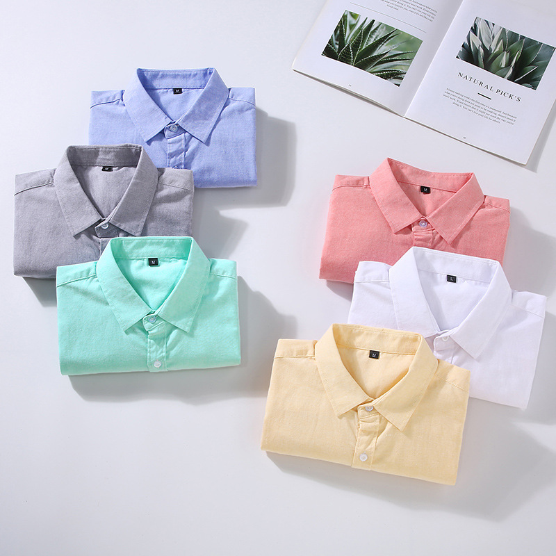 Japanisches, schweres, gesponnenes Oxford-Hemd aus reiner Baumwolle, langärmeliges Herren-Jackendesign für Frühling und Herbst, lockeres und lässiges Hemd_voghion.com