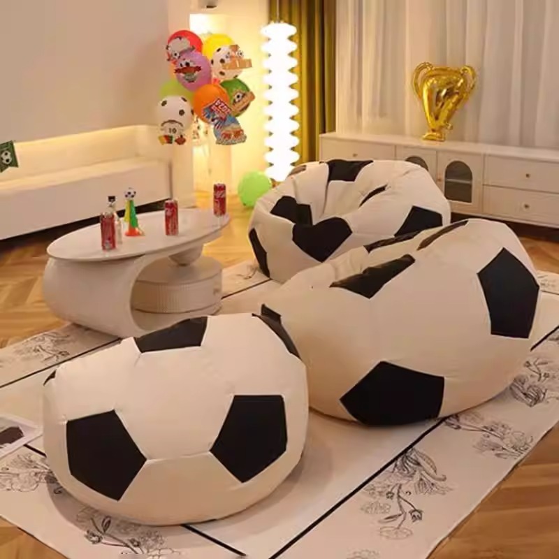 Sofá perezoso de fútbol de dibujos animados para niños solo bebé pequeño sofá creativo bolsas de frijoles red tatami silla de cocina