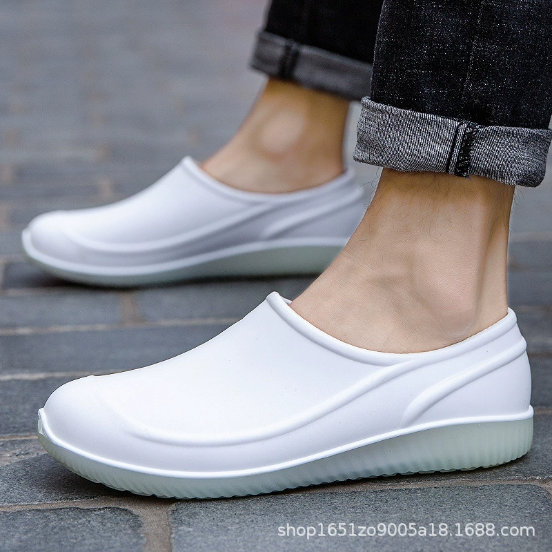 Низкоуровневая противоскользящая дождевая обувь мужская светящийся модный кухонный шеф-повар обувь на открытом воздухе