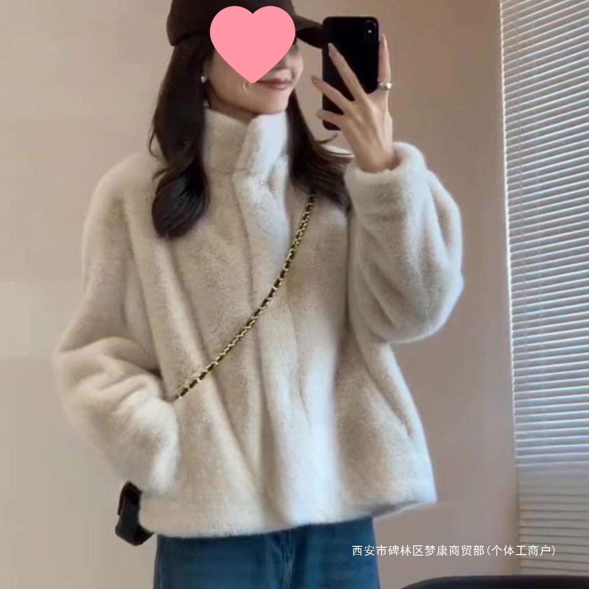 跨境2025新款仿水貂外套立领毛女冬季加厚保暖皮毛一体毛绒外