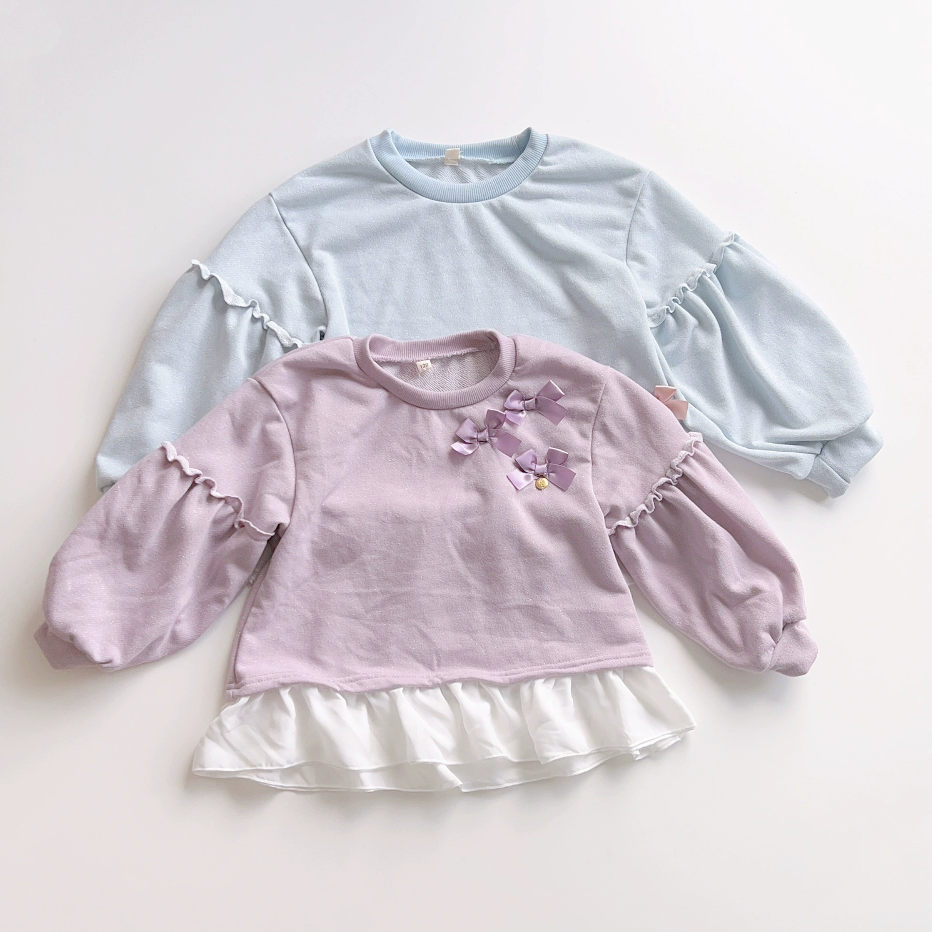Односторонний товар 110-130 осень длин sleeves hair rim girl middle and young children's top