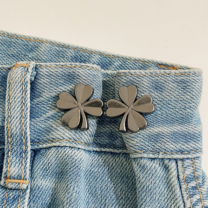 Botón de cintura de flores, botón de cintura de pantalones, botón de botón de jeans, botón de ajuste fijo