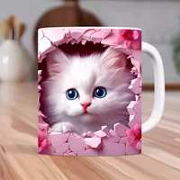 Милая полая кошка Вид полаПолая стена керамическая кружка милая кружка для кофе