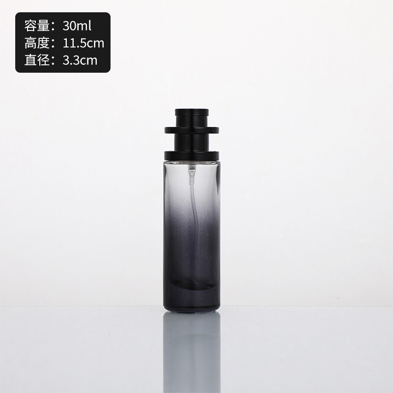 Botella de perfume de vidrio de alta calidad de 50ml botella vacía de marca con botella de aerosol de aceite esencial botella de cosméticos