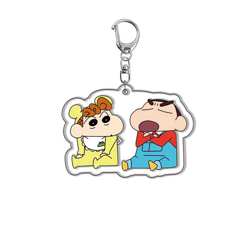 Crayon Shin-Chan Animación Periférico Nohara Shinsuke Xiaokui Xiaobai Nini Colgante de llavero de acrílico entre vientos