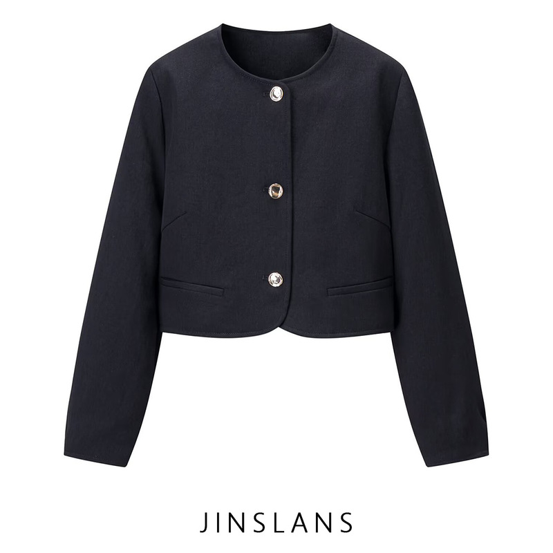 Cross-Border Za European and American Style Women's Clothing Aliexpress Ins Style Golden Button Short Suit Jacket 8372280