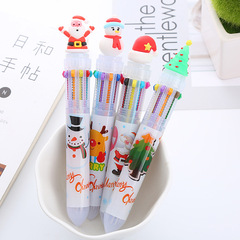 Ten-color round ballpoint pen Christmas gift prize student colored pen bullet tip oily pen office stationery multi-color pen
