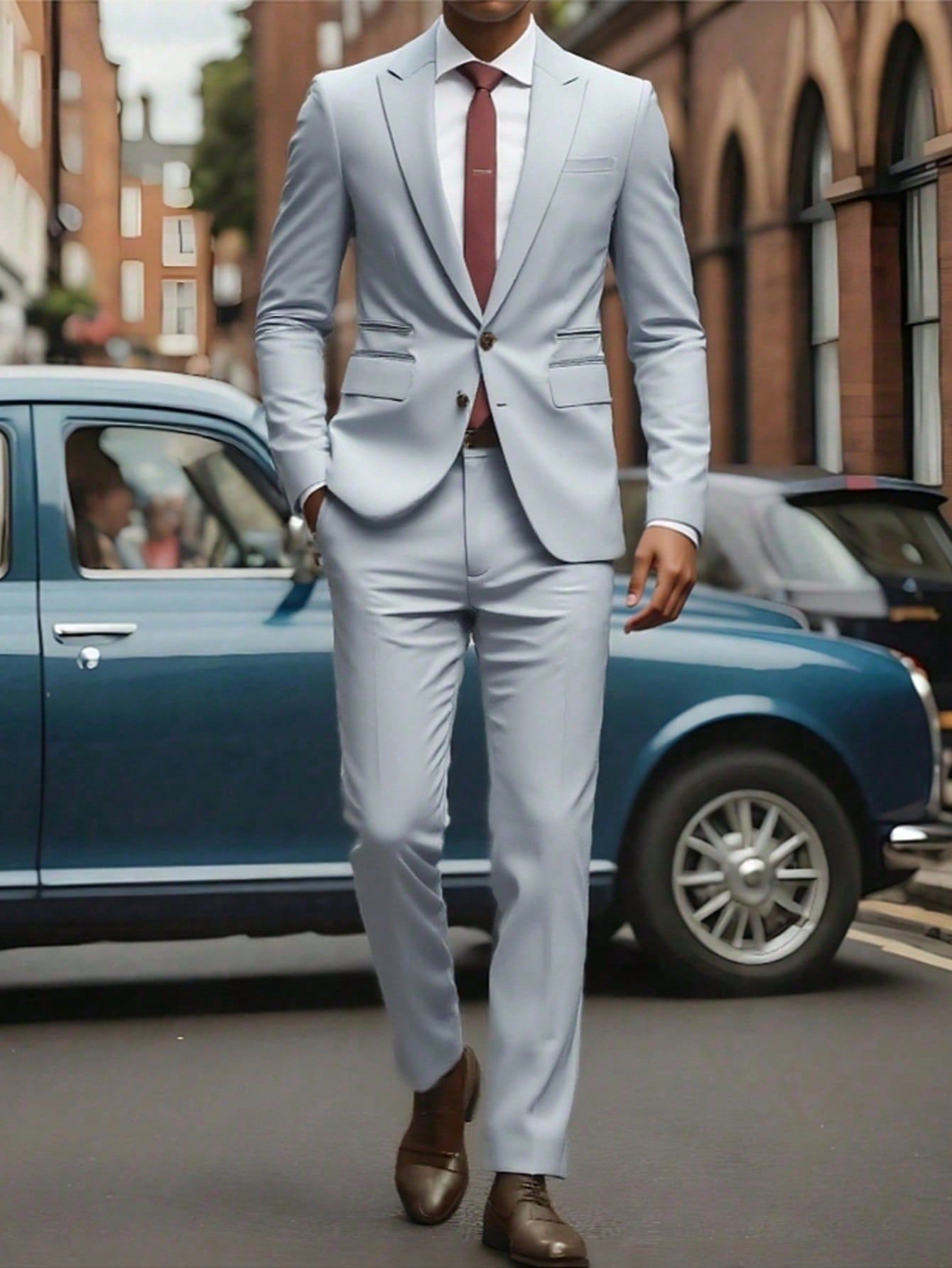 Completo uomo elegante in argento giacca e pantaloni business_voghion.com