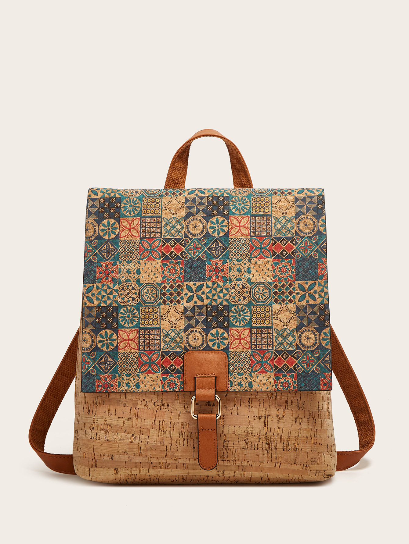 1423g Weight Polyester Lining Material Flip Cover Closure Type Double Shoulder Straps Strap Type Flower Travel Street Women's Backpack