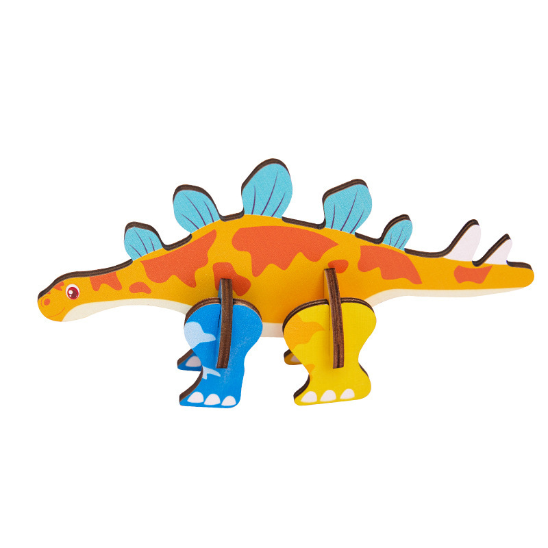 Venta al por mayor de madera 3D animal rompecabezas tridimensional bebé 2-3 años modelo animal educativo ensamblar bloques de construcción Juguetes