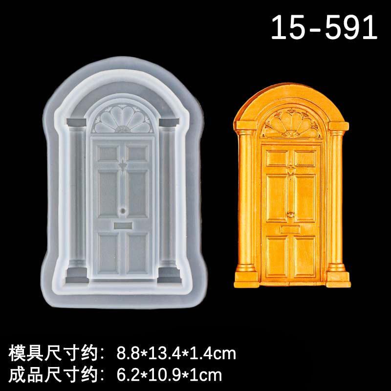Marco de puerta de estilo europeo en relieve, borde de ventana, forma decorativa, molde de silicona, molde de pastel Pace para hornear fondant seco
