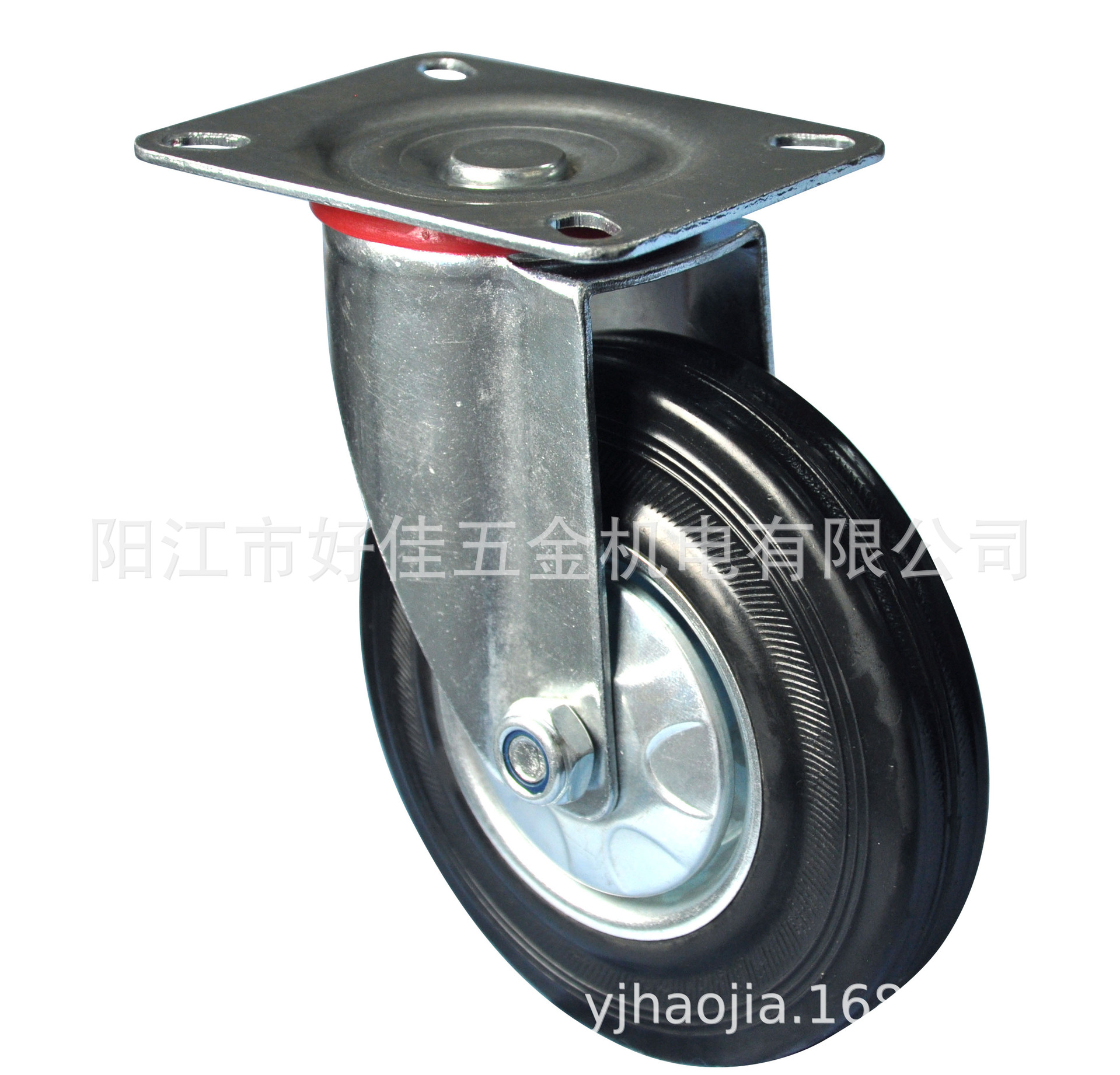 源头工厂直供5寸中型欧洲款平板万向橡胶脚轮