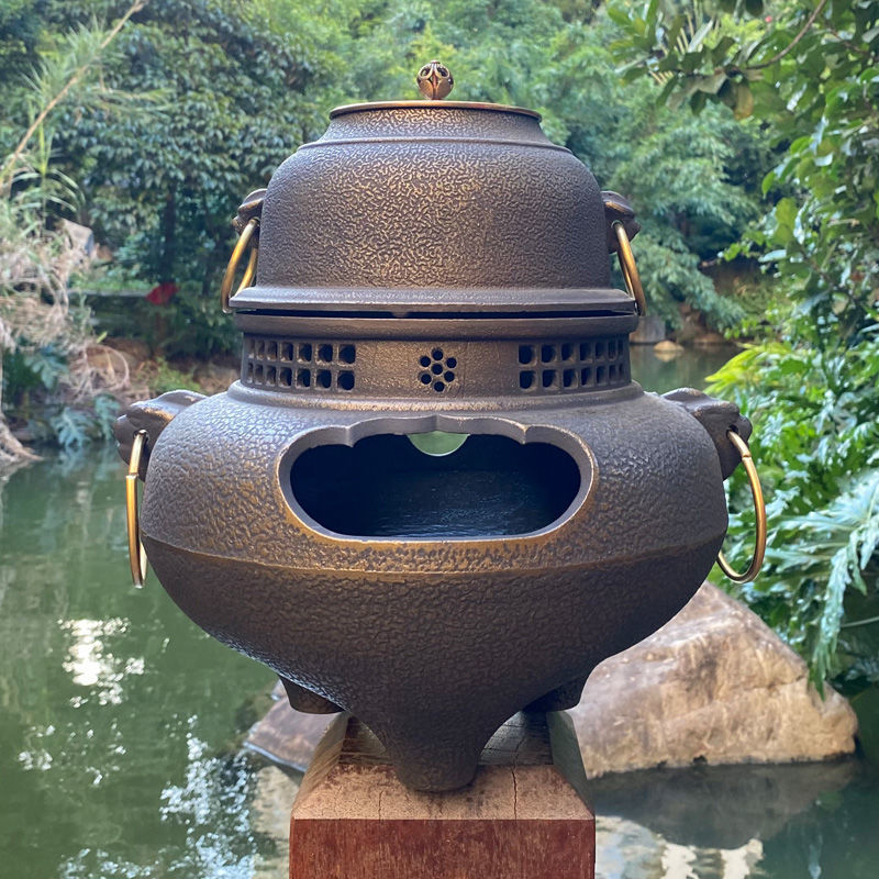 铸铁壁炉鬼面风炉大炭炉日式炉手工复古火炉釜火钵保温风炉默认项