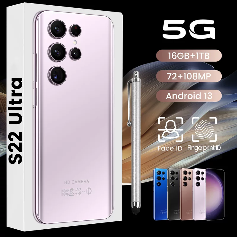 Мобильный телефон, смарт-часы, (跨境贸易), S22 ultra, 16ГБ, широкий экран, Android, оптовая