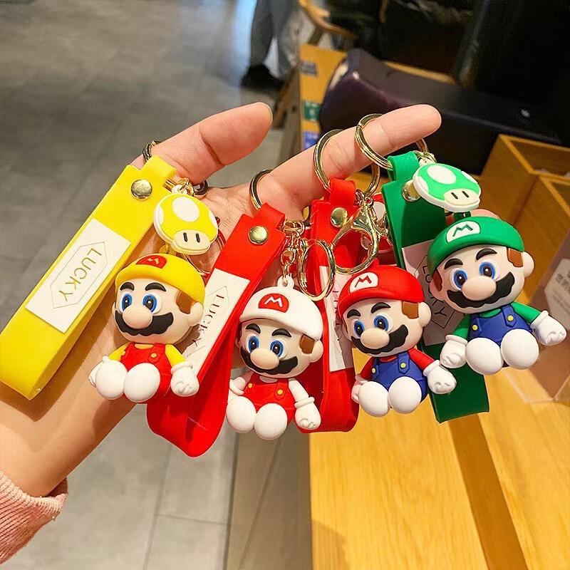 Cross-Border Popular Keychain Mario Cute Car Key Pendant Doll Creative Bag Pendant Keychain