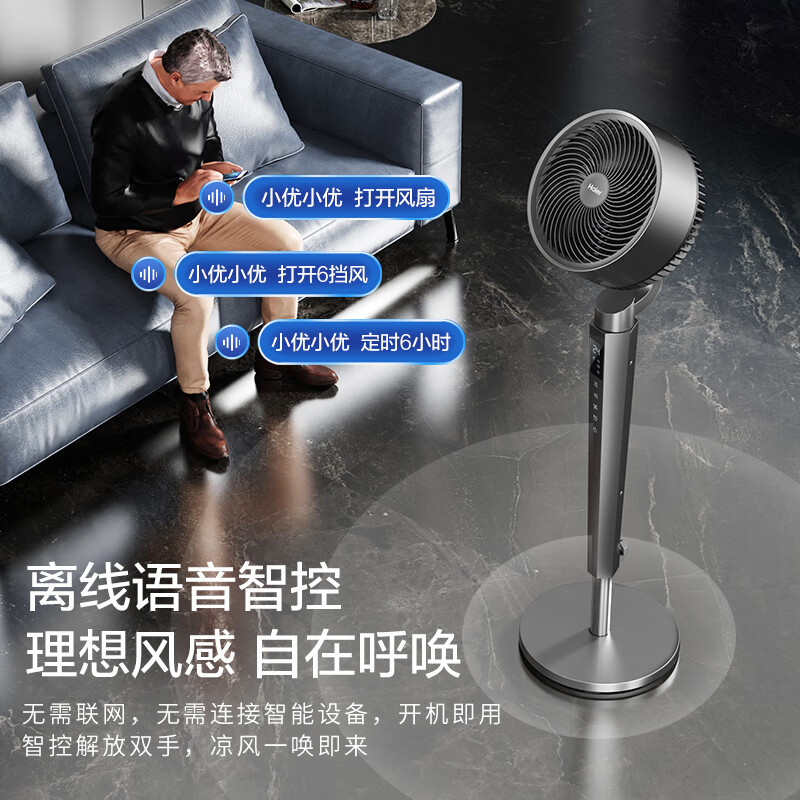 海尔（Haier）直流变频电机空气循环电风扇智能语音HFX-Y2353AP