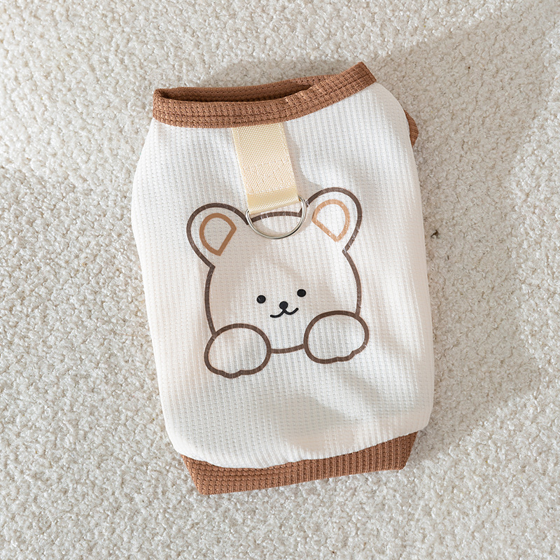 Estilo coreano primavera y verano perro oso tracción pareja ropa tracción chaleco gato dos pies verano mascotas ropa de perro