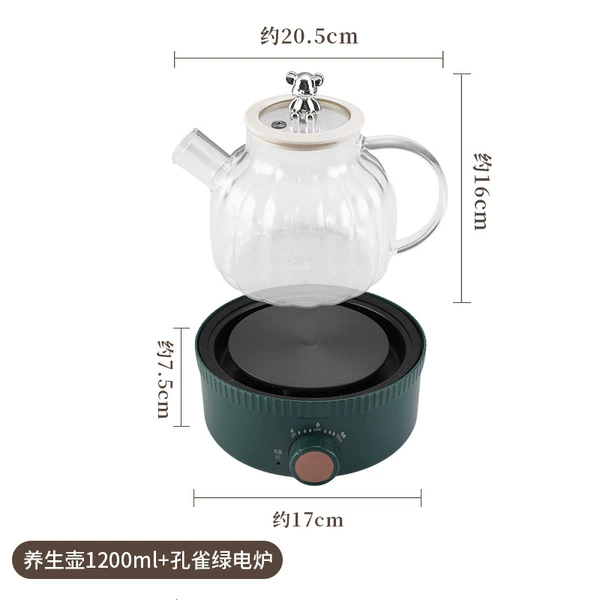 Malachite Green Mechanical Model-Electric Ceramic Stove + Gaopeng Glass Kettle