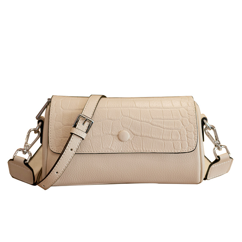 Wide strap, single shoulder small organ underarm women's cowhide, pillow bag, trendy and trendy, new style_voghion.com